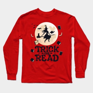 Halloween Trick or Read Librarian Teacher Book Lover Cute Long Sleeve T-Shirt